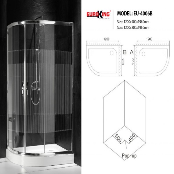 Phòng tắm vách kính Euroking EU-4006B 800mm1