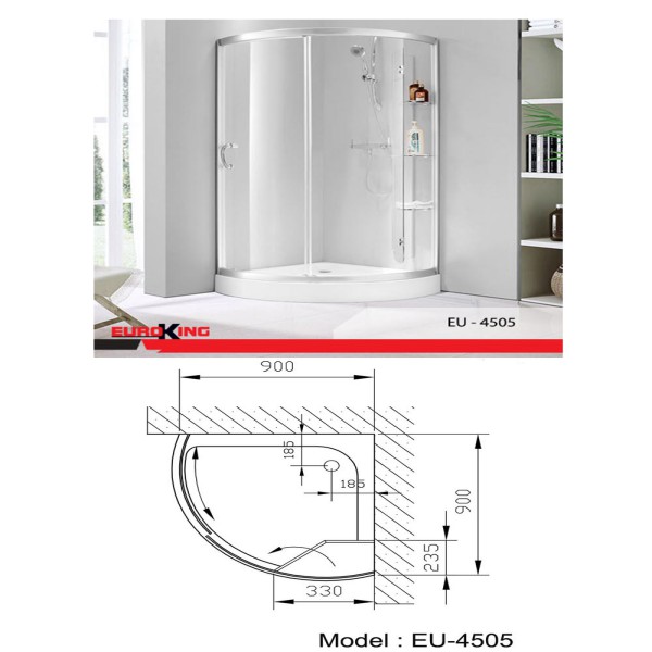 Phòng tắm vách kính Euroking EU-45051