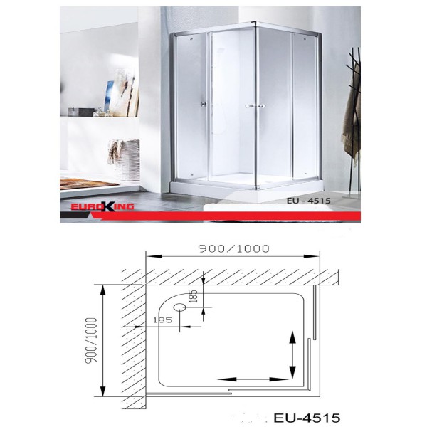 Phòng tắm vách kính Euroking EU-4515 900mm1