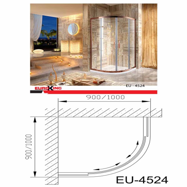 Phòng tắm vách kính Euroking EU-4524 900mm1