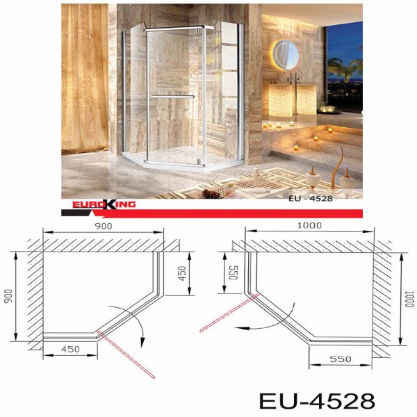 Phòng tắm vách kính Euroking EU-4528 900mm1