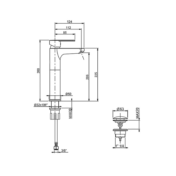 Vòi chậu lavabo Crolla 22029LCR0