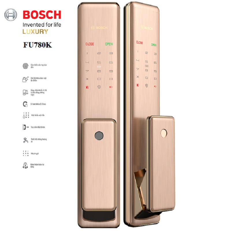 Khóa cửa điện tử Bosch FU780K màu đồng1