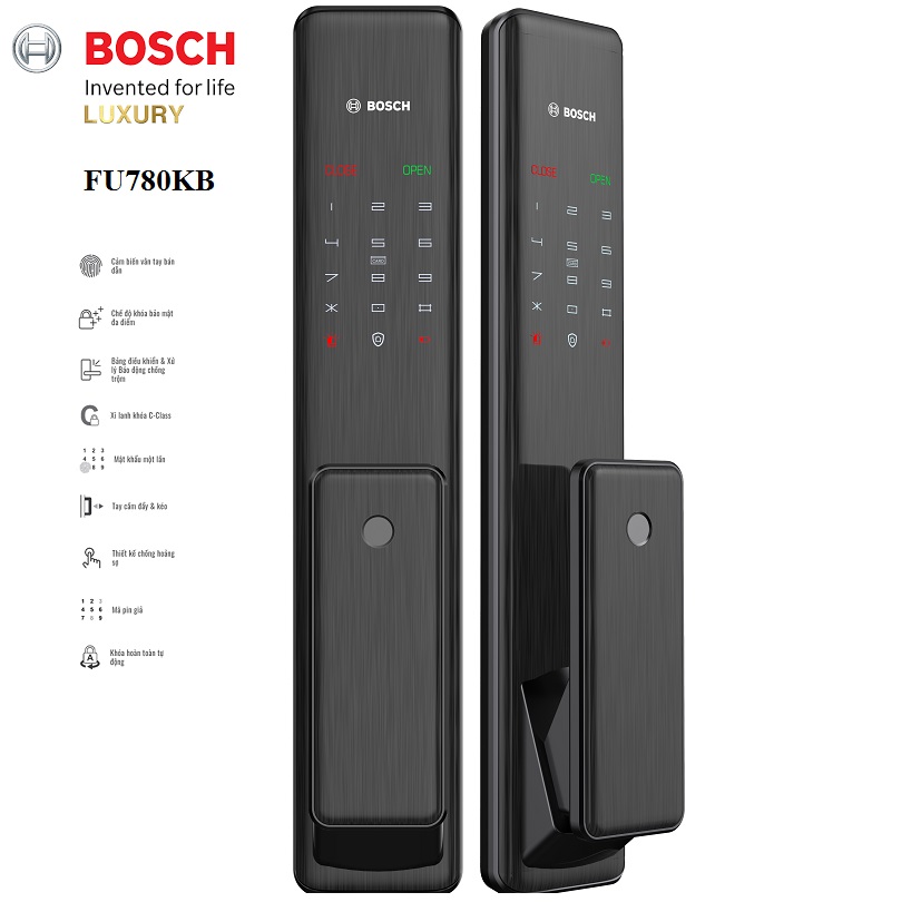 Khóa cửa điện tử Bosch FU780KB màu đen4