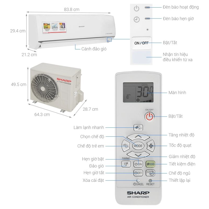 Máy lạnh Sharp Inverter 1 HP AU-X10ZEW1