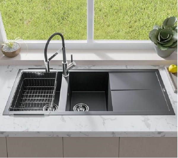Chậu rửa bát Granite Sink Livello Smart 1160 – White Silver0