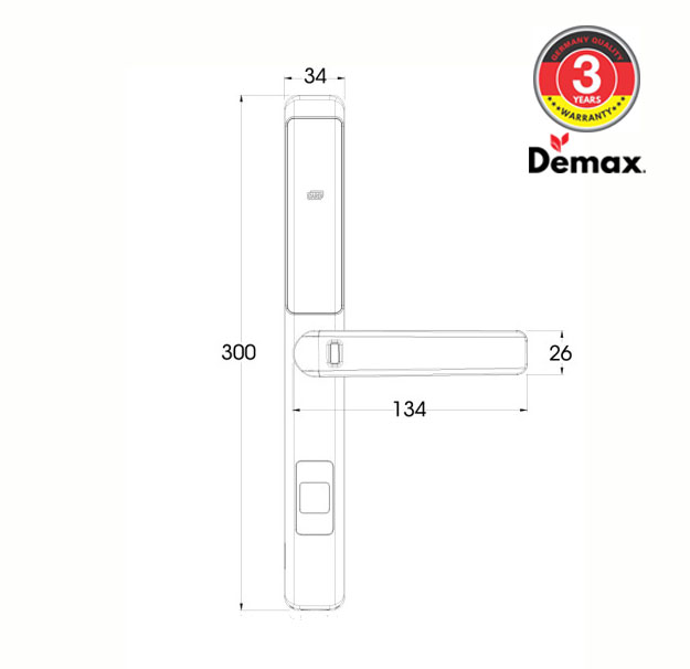 Khóa cửa điện tử chống nước Demax SL501 AG0