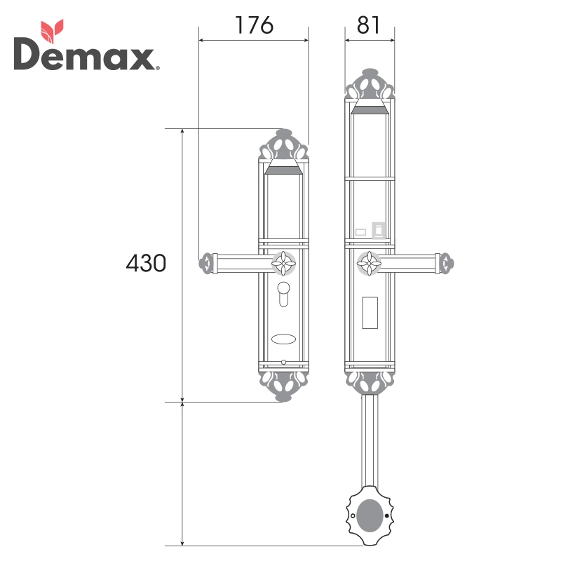 Khóa cửa điện từ Demax SL821 cho đại sảnh - biệt thự0