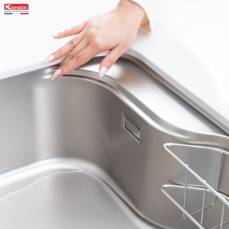 Hình ảnh 1 chậu rửa bát inox 1 hố Konox Nhật TARI 9051SR Basic