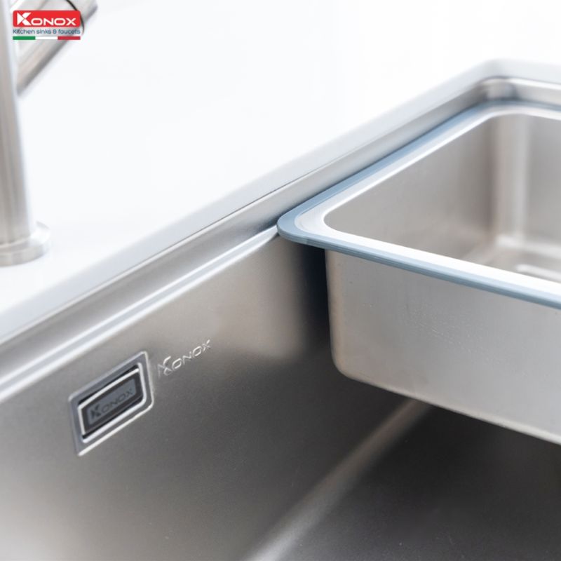 Hình ảnh 2 chậu rửa bát inox 1 hố Konox Nhật TARI 8748SR