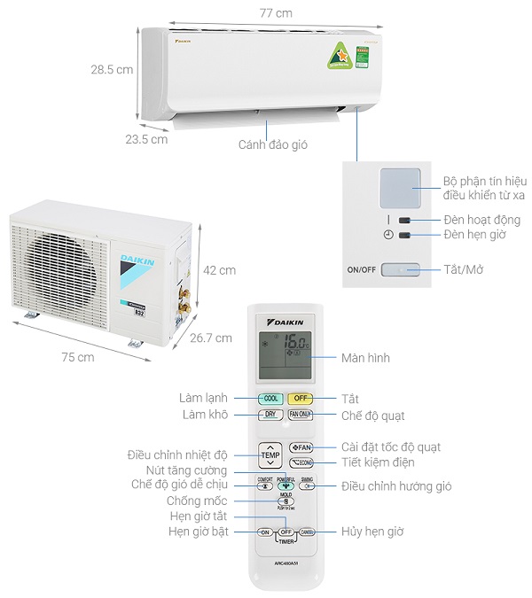 Điều hòa Daikin Inverter 1 HP ATKA25UAVMV0