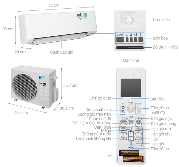 Điều hòa Daikin Inverter 1 HP FTKZ25VVMV0