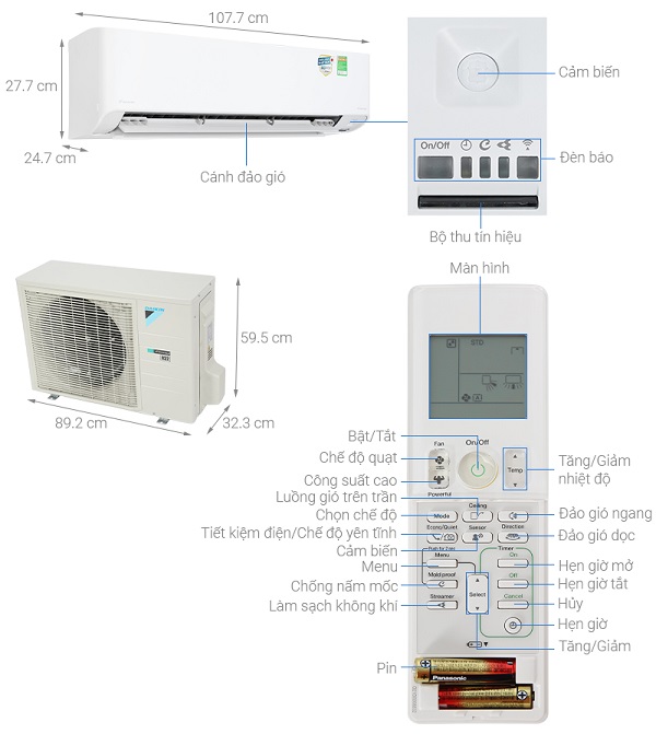 Điều hòa Daikin Inverter 2 HP FTKZ50VVMV0