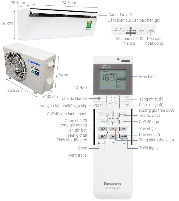 Điều hòa Panasonic Inverter 1 HP CU/CS-VU9UKH-80