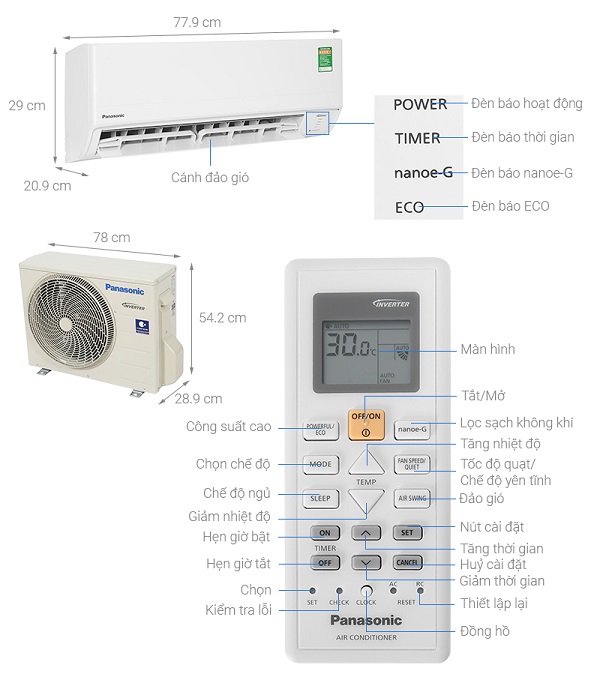 Điều hòa Panasonic Inverter 2 HP CU/CS-PU18XKH-8M0