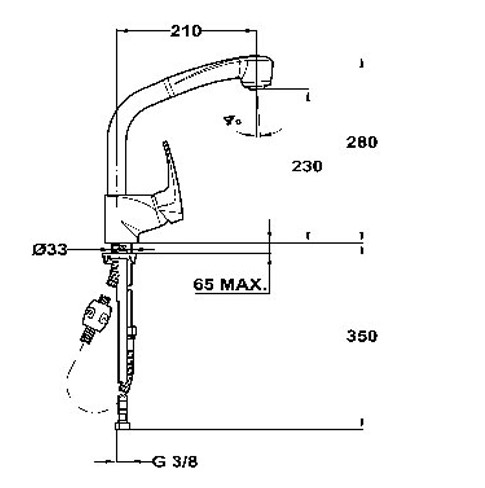 Bản vẽ chi tiết về vòi rửa Teka MB2 Pull out (high)