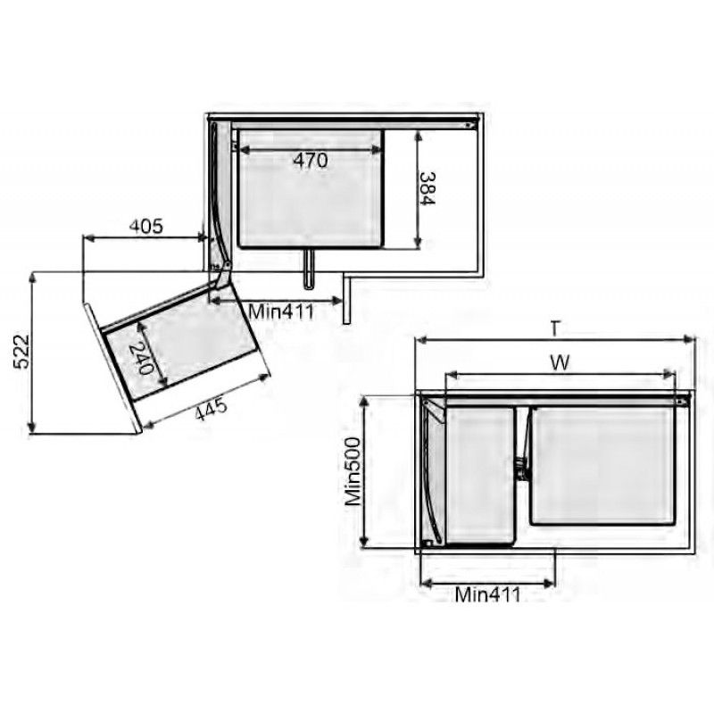 Kệ góc liên hoàn Eurogold nan Oval EPV1010