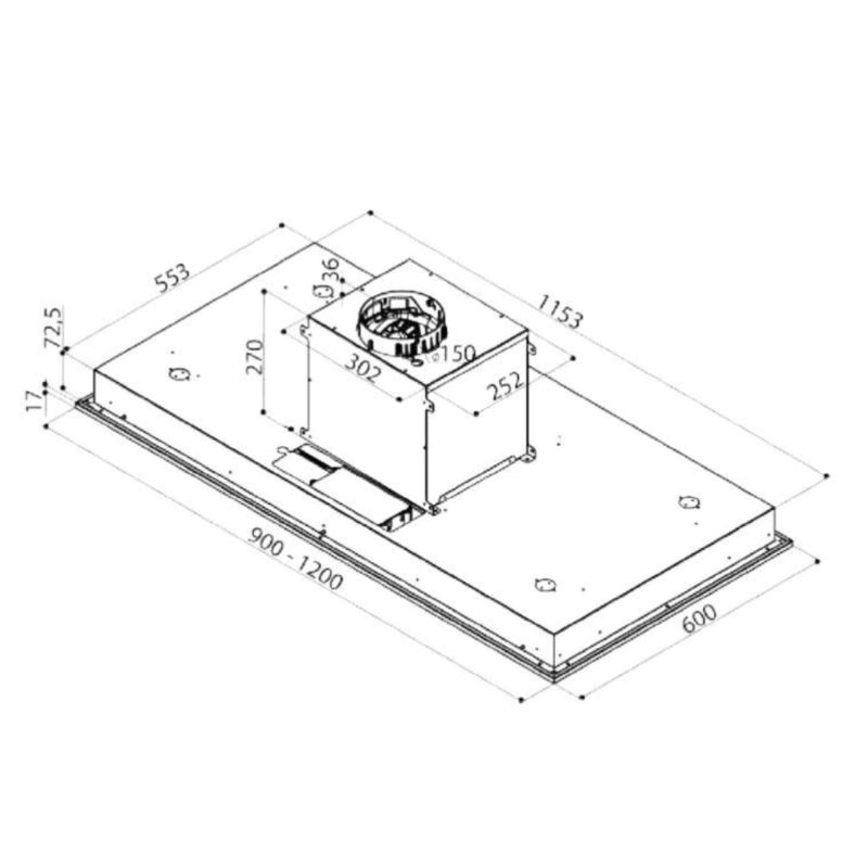 Máy hút mùi âm trần Upscale CEILING VETRO0