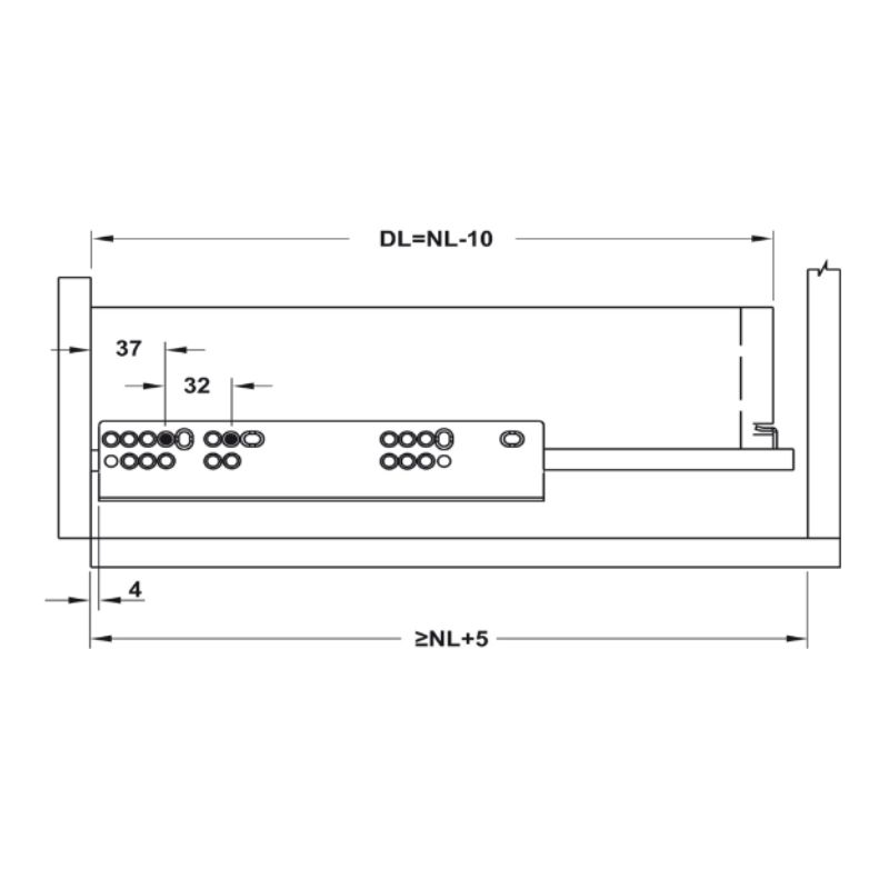 Ray âm EPC Evo 400mm giảm chấn Hafele 433.32.0730