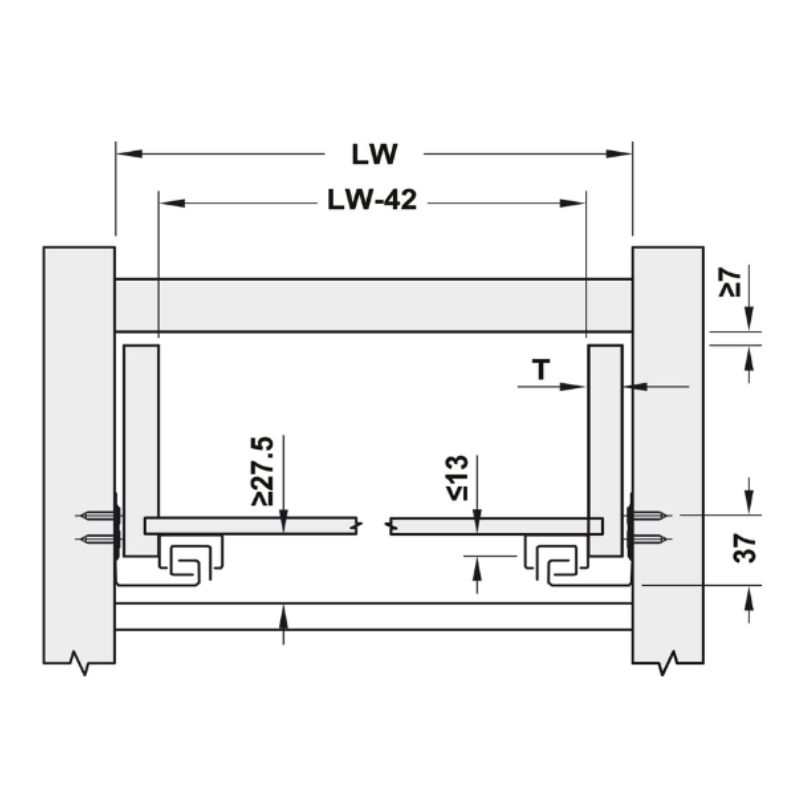 Ray âm EPC Evo 400mm giảm chấn Hafele 433.32.0731