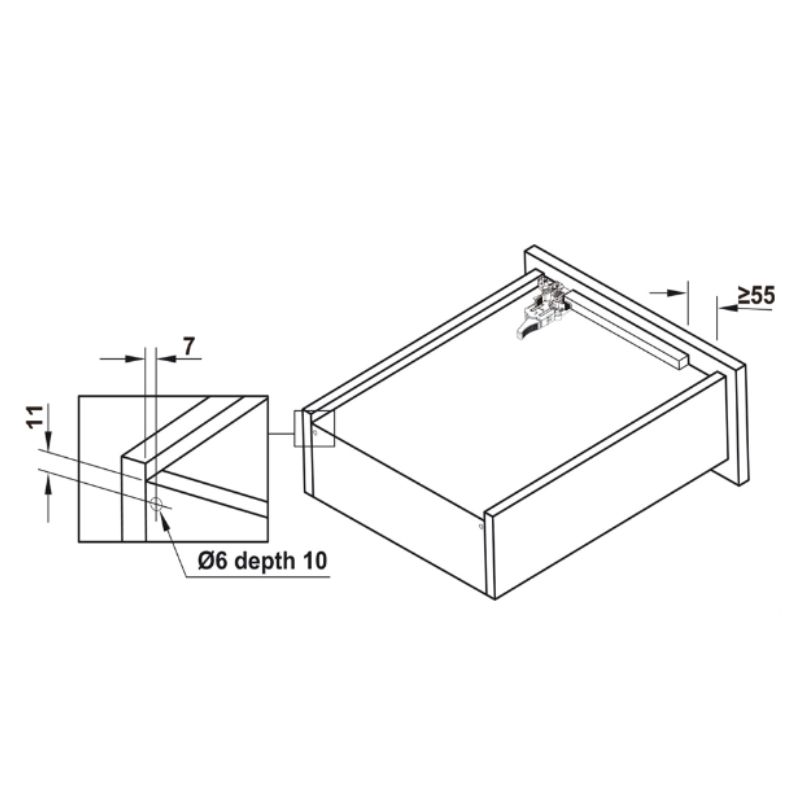 Ray âm EPC Evo 400mm giảm chấn Hafele 433.32.0733