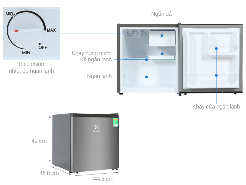 Tủ lạnh mini Electrolux 45 lít EUM0500AD-VN5