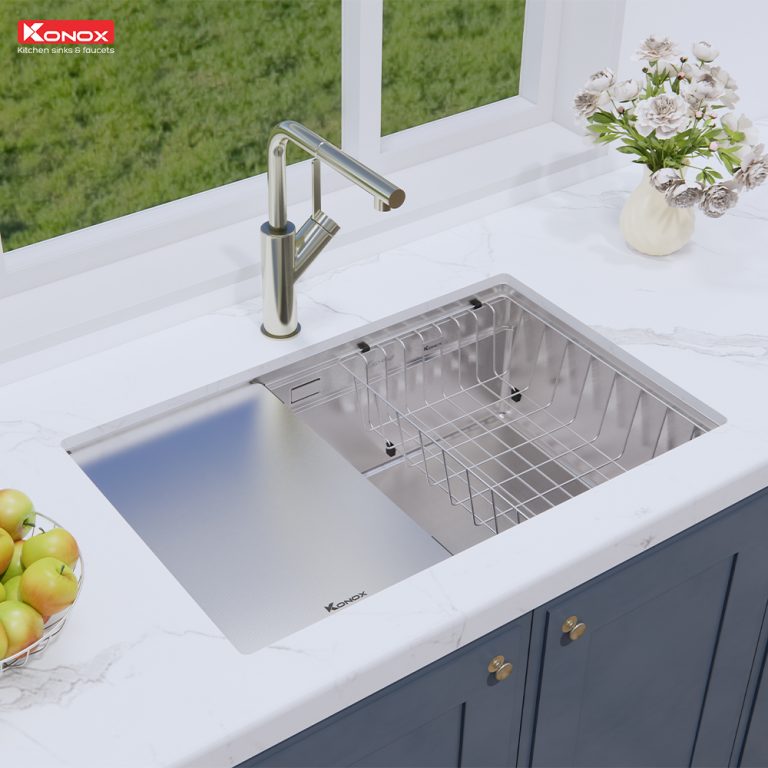 Chậu rửa bát Konox chống xước Workstation Sink – Undermount Sink KN7044SU Dekor1