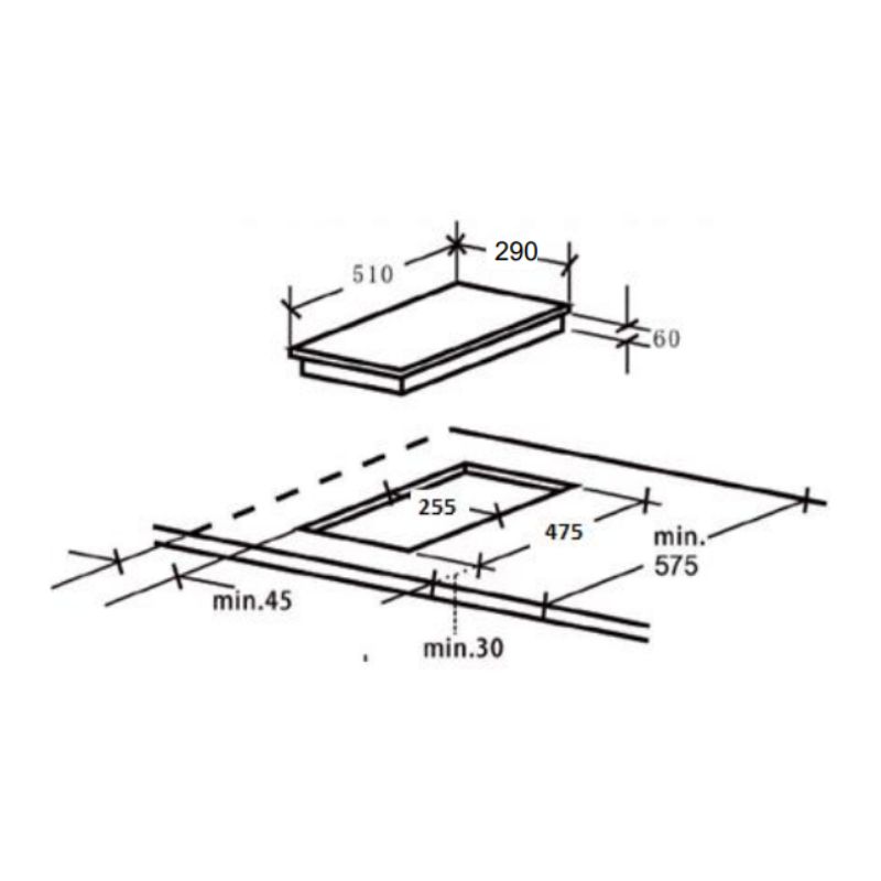 Bếp gas âm Brandt TG1431B0