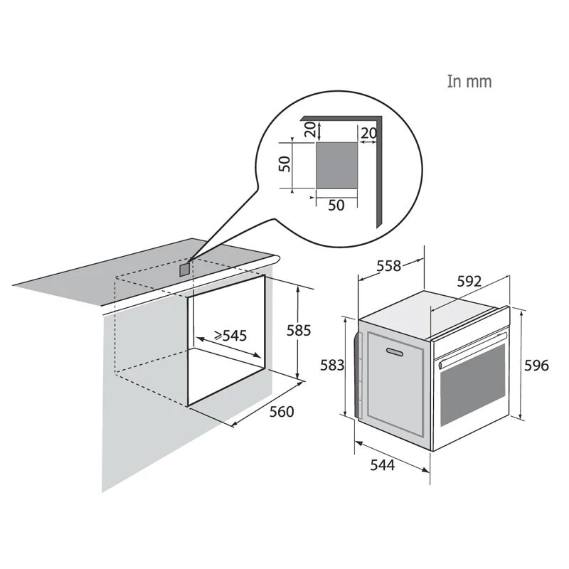 Lò nướng âm tủ 73L Brandt BOH7532LX0