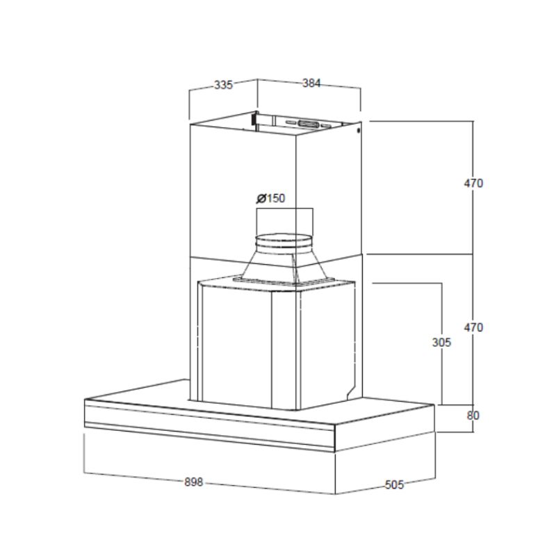 Máy hút mùi áp tường Brandt AD1200X0