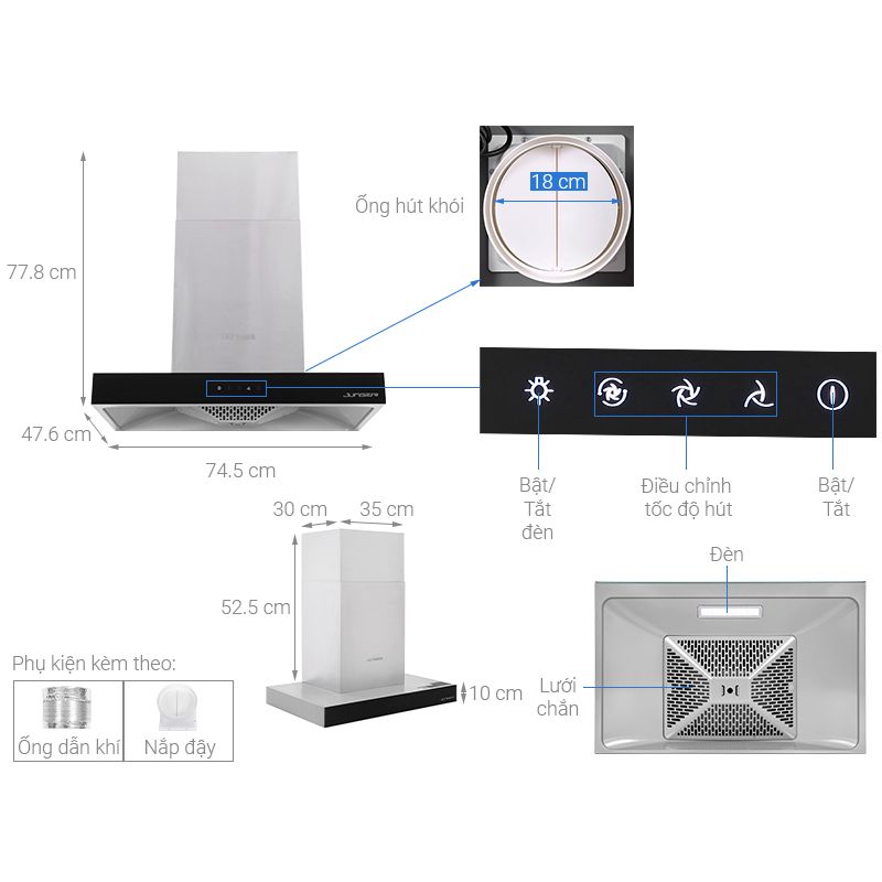 Máy hút mùi âm tủ Junger HRJ-751