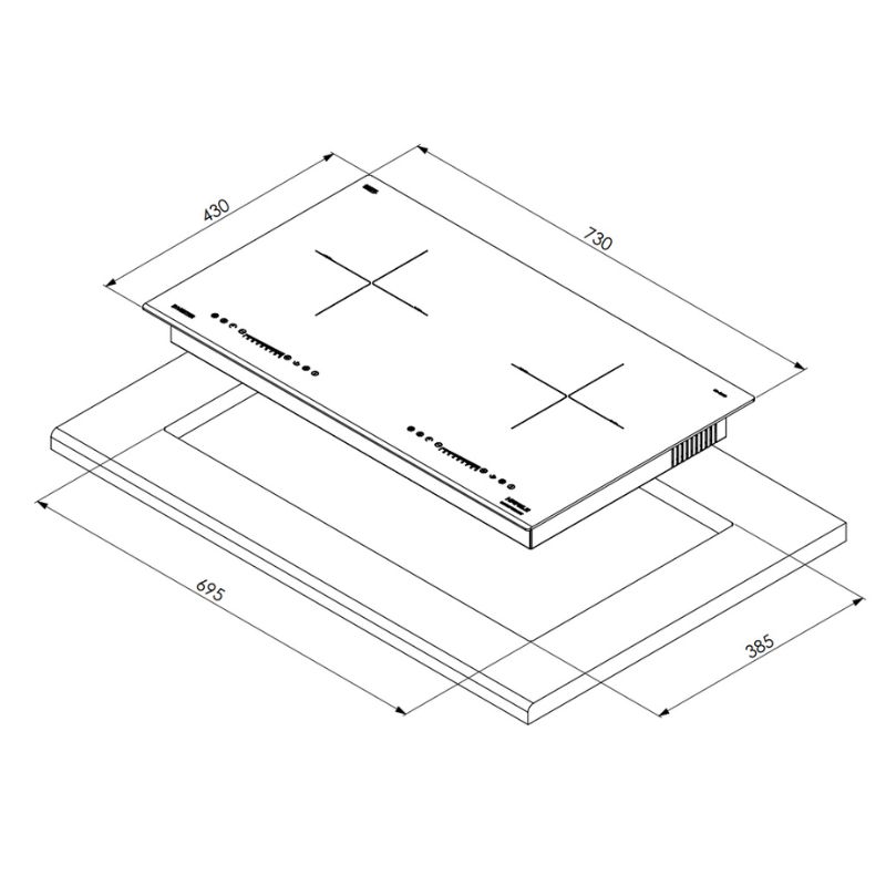 Bếp từ đôi Hafele HC-I7325B 533.09.979 lắp âm1