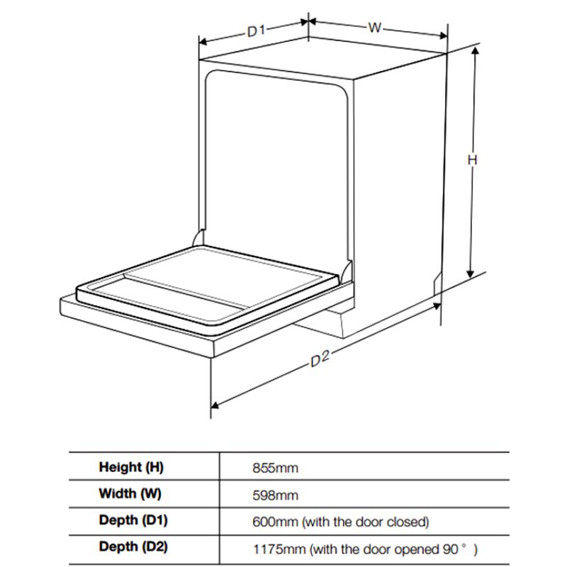 Máy rửa bát độc lập Spelier SP 16DWKT/G3