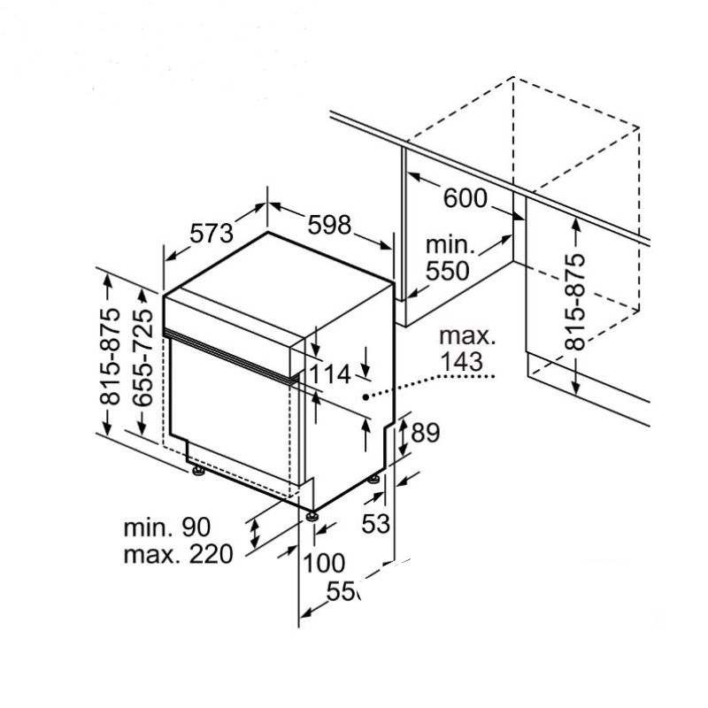 Máy rửa bát âm tủ Bosch SMI6YCS02E Serie 61