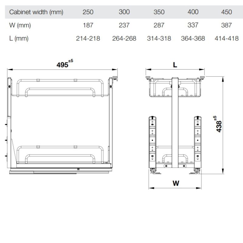 Giá gia vị Inox 304 Hafele Omero 547.10.063 300mm1