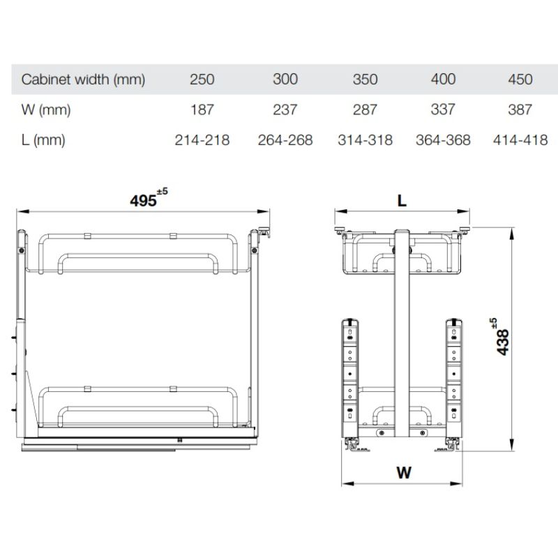 Giá gia vị Inox 304 Hafele Omero 547.10.064 350mm1