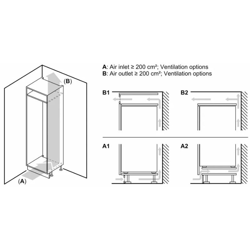 Tủ lạnh 2 cánh side by side 260 lít Bosch KIN86ADD05