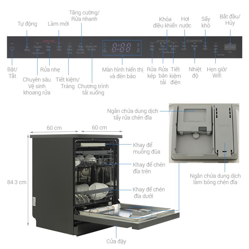 Máy rửa bát độc lập LG LDT14BLA4 ABMPEVN2
