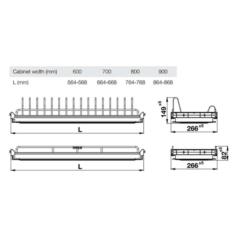 Giá bát cố định Hafele Oria 544.07.013 600mm0