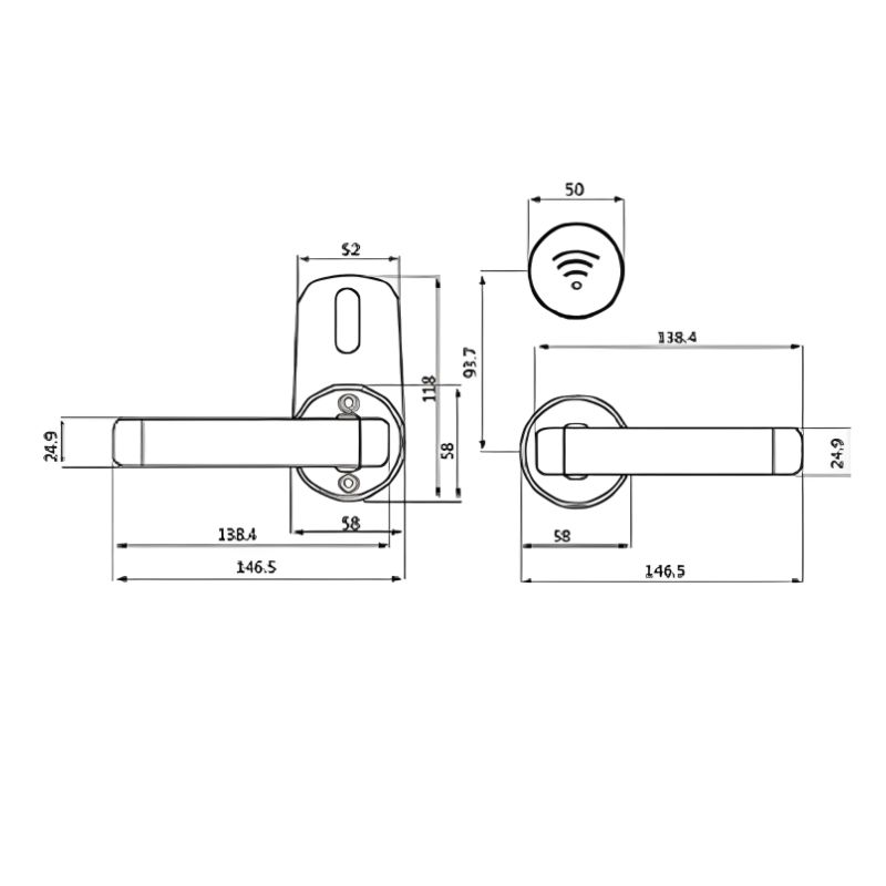 Khóa Cửa Khách Sạn HY-HL03 Black0