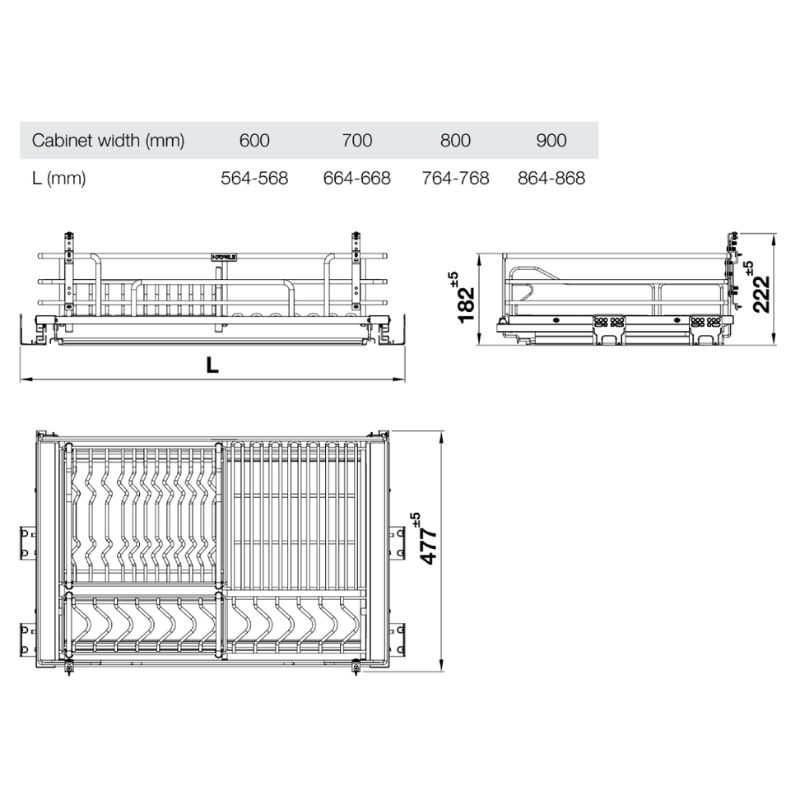 Giá bát đĩa Inox 304 Hafele Kason 549.04.044 600mm1