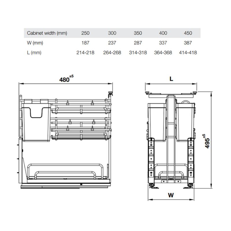 Giá dao thớt Inox 304 Hafele Omero 547.11.002 250mm1